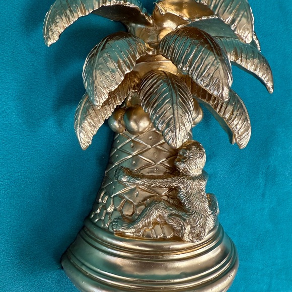 Gold Palm Tree Monkey Figurine